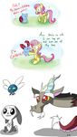  2013 :&lt; ? angel_(mlp) arthropod blue_eyes bravest_warriors butterfly cartoon_hangover catbug comic cutie_mark dialog discord_(mlp) draconequus english_text equine fangs female feral fluttershy_(mlp) friendship_is_magic hair horse insect ladybug male mammal my_little_pony open_mouth parasprite_(mlp) pegasus pink_hair pony red_eyes text thewormouroboros upset wings 