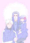  2boys bad_id bad_pixiv_id berserker_(fate/zero) child dress fate/zero fate_(series) formal hair_ribbon hood hoodie lancelot_(fate/zero) long_hair matou_kariya matou_sakura multiple_boys necktie o_mugi39 purple_eyes purple_hair ribbon suit white_hair younger 