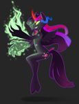  anthro anthrofied cat_eyes cutie_mark dark_magic equine eye_mist female fire friendship_is_magic glowing hair horn horse levitation magic mammal multi-colored_hair my_little_pony plain_background pony slit_pupils stickfigurequeen twilight_sparkle_(mlp) winged_unicorn wings 