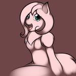  anthro anthrofied blue_eyes equine female fluffle_puff friendship_is_magic fur green_eyes horse kloudmutt looking_at_viewer mammal my_little_pony open_mouth pink_fur plain_background pony smile solo 