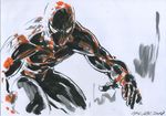  hayama_jun'ichi male_focus marker_(medium) marvel solo spider-man spider-man_(series) traditional_media zentai 