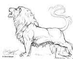  breasts chris_sawyer feline female feral human human_on_feral interspecies lion male mammal monochrome oral sex straight 