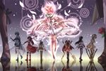  akemi_homura charlotte_(mahou_shoujo_madoka_magica) iroha_(shiki) mahou_shoujo_madoka_magica miki_sayaka sakura_kyouko sword thighhighs tomoe_mami 