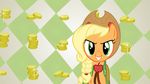  apple applejack_(mlp) blonde_hair braided_hair clothing coin cowboy_hat equine female feral friendship_is_magic fruit green_eyes grin hair hat horse mammal money my_little_pony orange_body orange_skin pony shelltoontv smile solo wallpaper 