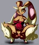  areola big_breasts breasts cleavage clothed clothing female gblastman lagomorph lopunny mammal navel nintendo nipples panties pok&#233;mon pok&#233;morph pok&eacute;mon pussy pussy_juice rabbit smile tight_clothing underwear video_games wet wet_panties wet_pussy yellow_eyes 