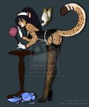  anthro ass_up black_hair breasts broken_vase butt cheetah cleaning clothing dusting feline female gloves hair jaguar legwear maid maid_uniform mammal panties pink_panties solo spots stockings table underwear watermark whiskers white_belly white_gloves wings yellow_eyes zareonianwolf 