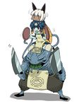  2girls :3 [] animal_ears apron bangs blue_skin blunt_bangs bob_cut cat_ears cleaver closed_eyes dark_skin fish_girl gills green_teeth hair_ornament knife merman minette_(skullgirls) monster_boy monster_girl ms._fortune_(skullgirls) multiple_girls nude pink_eyes severed_head shell sitting sitting_on_head sitting_on_person skullgirls sweatdrop thighhighs tray wariza whiskers white_hair yellow_sclera yu-wan_(skullgirls) |_| 