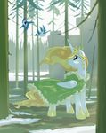  bird blonde_hair blue_eyes bonnie_zacherle clothing crown equestria-prevails equine female feral friendship_is_magic hair horn horse mammal my_little_pony outside ponification pony snow tree winged_unicorn wings 