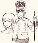  bad_id bad_pixiv_id character_request hat inazuma_eleven_(game) inazuma_eleven_(series) monochrome motojima_hakka shako_cap sketch uniform 