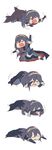  blue_hair cape chibi comic crying fire_emblem fire_emblem:_kakusei gloves highres long_hair lucina silent_comic sleeping tantrum tao_(himawari-tuki) tiara yada_yada 