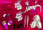  akira akira_(dragon) anus butt dragon eye female feral hi_res hindpaw horn in_heat model_sheet paws pink_theme presenting presenting_hindquarters purple_eyes pussy reptile scalie scarf skinny solo stripes text 