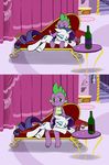  beverage comic crying cutie_mark dragon duo equine eyes_closed eyeshadow female feral friendship_is_magic fur green_eyes hair horn horse liquor makeup male mammal my_little_pony older pia-sama pony purple_hair rarity_(mlp) scalie spike_(mlp) tears unicorn voodoogecko white_fur wine young 