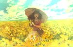  :d ^_^ bag blurry blush brown_hair bubble closed_eyes cloud day depth_of_field field flower flower_field happy holding open_mouth original parasol pon_(cielo) rapeseed_blossoms revision shade skirt sky smile solo teeth umbrella water_drop wind yellow yellow_umbrella 