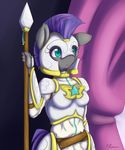  alasou anthro anthrofied armor clothed clothing female friendship_is_magic green_eyes my_little_pony polearm royal_guard_(mlp) solo spear standing weapon 