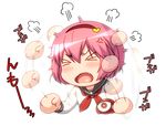  &gt;_&lt; angry blush chibi clenched_hands closed_eyes commentary_request fume hairband highres komeiji_satori okina_ika open_mouth pink_hair short_hair solo steam third_eye touhou 