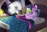  bed bedroom blush book candle clothing cutie_mark english_text equine eyewear female friendship_is_magic glasses hair horse looking_at_viewer mammal moon multi-colored_hair my_little_pony night pony solo text twilight_sparkle_(mlp) v-d-k 