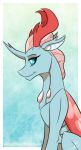  aged_up antlers blue_eyes blue_theme changeling female friendship_is_magic horn inuhoshi-to-darkpen my_little_pony ocellus_(mlp) portrait sitting solo 