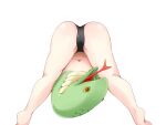 1girl amira_(mon-musu_quest!) ass barefoot black_panties bmp-to-png_conversion colored_skin feet_out_of_frame flexible frfr game_cg green_skin lamia long_tongue mon-musu_quest! monster_girl navel non-web_source open_mouth panties reverse_lamia simple_background snake_head solid_eyes solo standing tongue topless transparent_background underwear underwear_only upside-down yellow_eyes 