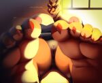 anthro anus breasts charizard clothed clothing curling_toes feet female foot_fetish generation_1_pokemon genitals hi_res idel ms._zard nintendo nipples pokemon pokemon_(species) pussy solo text two_tone_feet upskirt
