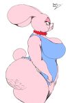 2019 anthro artist_name beauty_mark big_breasts big_butt big_ears big_eyes biped black_eyebrows black_eyelashes blue_clothing blue_swimwear breasts buckteeth butt cartoon_network cellulite cleavage clothed clothed_anthro clothed_female clothing digital_drawing_(artwork) digital_media_(artwork) elderly_anthro elderly_female eyebrows eyelashes eyeshadow female fingers gem half-closed_eyes huge_butt jewelry joanna_watterson lagomorph leporid light_body lipstick looking_aside makeup mammal mature_anthro mature_female mouth_closed narrowed_eyes necklace neom-daddy old one-piece_swimsuit pearl_(gem) pearl_necklace pink_body pink_ears pink_eyeshadow pink_lipstick pink_tail portrait rabbit red_jewelry red_necklace red_nose scut_tail short_tail side_view signature simple_background slightly_chubby slightly_chubby_anthro slightly_chubby_female snout solo standing swimwear tail teeth the_amazing_world_of_gumball thick_thighs three-quarter_portrait white_background