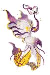 animal_focus bairizuomeng colored_sclera extra_eyes fins from_side full_body highres long_neck monster no_humans original purple_sclera simple_background solo tentacles white_background yellow_eyes 