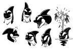 anthro avian bird cetacean dc_comics dolphin expressions eyes_closed female feral gull lari larid mammal marine oceanic_dolphin open_mouth orca orca_(dc) partially_submerged sharp_teeth smile solo teeth toothed_whale transient001 water
