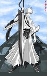  artist_request bleach highres hollow hollow_ichigo huge_weapon kurosaki_ichigo male_focus shikai solo sword weapon white_hair white_skin yellow_eyes zangetsu_(shikai) 