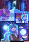 absurd_res adopted_(lore) adopted_daughter_(lore) adoptive_mother_(lore) asura-00 bed bedding bedroom blanket blue_glow blue_hues canterlot chilllum concern crown dialogue duo ears_up equid equine eyes_closed female feral folded_wings friendship_is_magic frown full_moon furniture glancing_back hasbro headgear hi_res hooves horn inside light long_horn mammal mare_in_the_moon moon moonlight my_little_pony mythological_creature mythological_equine mythology narrowed_eyes night night_time open_door open_mouth pillow regalia sad_eyes sky standing star starry_sky winged_unicorn wings