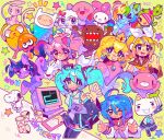  &gt;_&lt; +++ ._. 6+boys 6+girls :3 adventure_time ahoge animal_ears aqua_eyes aqua_hair aqua_necktie aqua_trim arm_tattoo arm_up arms_up bear black_skirt black_sleeves blonde_hair blue_eyes blue_fur blue_hair blue_shirt blush_stickers bow bright_pupils brown_fur brown_sailor_collar cactus_costume cat chibi choker claw_pose claws collar collared_shirt colored_skin cosplay crossover crown cup_ramen cutie_mark detached_sleeves dog doko_demo_issho domo-kun dress earrings emoticon english_text finn_the_human food gloomy_bear gloves green_background green_eyes grey_shirt hair_bow hair_ornament hair_over_one_eye hairclip hand_up hatsune_miku hatsune_miku_(cosplay) headset highres holding holding_food holding_spring_onion holding_vegetable hood inkling inoue_toro izumi_konata jack0ran jake_the_dog jewelry kagamine_rin kaname_madoka keyboard_(computer) kirby kirby_(series) lamb leg_up littlest_pet_shop long_hair long_sleeves looking_at_viewer lower_teeth_only lucky_star mahou_shoujo_madoka_magica mario_(series) mew_(pokemon) miniskirt monitor multicolored_hair multiple_boys multiple_crossover multiple_girls my_little_pony my_little_pony:_friendship_is_magic my_melody neckerchief necktie nhk_(broadcaster) no_mouth o_o one_eye_closed open_mouth orange_fur peanuts pegasus pink_bow pink_choker pink_dress pink_eyes pink_fur pink_hair pink_hood pink_neckerchief pink_sailor_collar pink_skin pokemon pokemon_(creature) polka_dot polka_dot_background princess_peach puffy_short_sleeves puffy_sleeves purple_eyes purple_fur rabbit_ears rainbow_dash rainbow_hair red_collar red_eyes red_footwear ryouou_school_uniform sailor_collar sandy_(tokidoki) sanrio scary_maze_game school_uniform sharp_teeth sheep shirt short_hair short_sleeves short_twintails sidelocks skirt sleeveless sleeveless_shirt smile snoopy solid_circle_eyes solid_oval_eyes soul_gem sphere_earrings splatoon_(series) spring_onion squid star_(symbol) star_hair_ornament star_in_eye streaked_hair symbol_in_eye tail tattoo teeth thighhighs tokidoki_(company) twilight_sparkle twintails twitter_username unicorn vegetable vocaloid waving white_bow white_fur white_gloves white_shirt white_sleeves yellow_neckerchief yellow_trim zettai_ryouiki 