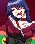  adiane bad_id bad_pixiv_id batako_(artist) blue_hair corset dress eyepatch lipstick long_hair lowres makeup red_eyes solo tattoo tengen_toppa_gurren_lagann tongue 