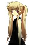  blonde_hair dress fate_testarossa kichiroku long_hair lyrical_nanoha mahou_shoujo_lyrical_nanoha red_eyes solo twintails 