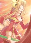  :d ^_^ ^o^ armor armored_dress artist_request bell blonde_hair closed_eyes cowboy_shot dress high_priest holding jingle_bell long_hair long_sleeves open_mouth ragnarok_online red_dress smile solo very_long_hair 