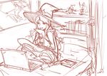  computer diana_cavendish hat laptop little_witch_academia on_bed panties_(pantsu-pirate) sitting sketch solo witch witch_hat 