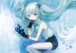  alternate_costume aqua_eyes aqua_hair bad_id bad_pixiv_id black_gloves blue crystal diamond earrings gloves hatsune_miku holding jewelry long_hair misoni_comi no_nose pale_skin ring sleeveless solo twintails vocaloid 