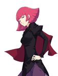  blue_eyes gundam haman_karn hand_on_hip highres masa_(masa-koba) pink_hair solo 