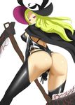  ass blonde_hair hat huge_ass saka_satsuki scythe senran_kagura senran_kagura_(series) shiki_(senran_kagura) thong witch_hat 