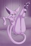  4_toes anthro breasts espeon female looking_at_viewer low_res lying nintendo nipples nude pok&eacute;mon pussy sofa solo video_games 