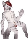  adrien balls clean_nudity fursona grammarshinehyena hair hyena invalid_tag male mammal nipples non-sexual nude red_hair sheath solo stripes 