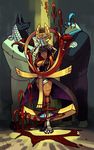  albus_(skullgirls) alex_ahad ankh bird black_hair blood blue_eyes bob_cut bone breasts dark_skin downscaled eliza_(skullgirls) falcon hagoromo highres horace_(skullgirls) jackal lab_zero_games large_breasts md5_mismatch official_art resized shawl skullgirls snake 