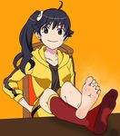  araragi_karen barefoot feet long_toenails monogatari_(series) smell smelly_feet socks soles steam stink stinky_feet sweat sweaty_feet toenails 