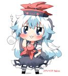  2013 artist_name bad_id bad_twitter_id blue_hair blush dated hat kamishirasawa_keine long_hair open_mouth rebecca_(keinelove) smile touhou 