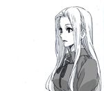  fate/zero fate_(series) greyscale irisviel_von_einzbern long_hair monochrome nobita ribbon solo 