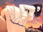  1girl black_hair blush clothed_sex game_cg innocent_grey kara_no_shoujo long_hair sex sugina_miki uncensored vaginal 