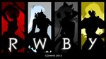  16:9 4girls black_hair blake_belladonna blonde_hair multiple_girls red_hair ruby_rose rwby silhouette weiss_schnee white_hair yang_xiao_long 