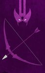  arrow bow_(weapon) emblem hawkeye hawkeye_(marvel) marvel mask minimalist no_humans purple simplistic solo weapon 