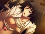  1girl black_hair breasts game_cg innocent_grey kara_no_shoujo nipples penis sugina_miki uncensored yosomiya_tsuzuriko 