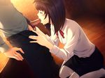  1girl amemiya_hatsune cum fellatio game_cg hazuki_kyoko innocent_grey kneeling oral penis sugina_miki uncensored 