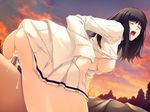  1girl black_hair blush clothed_sex game_cg innocent_grey kara_no_shoujo long_hair sex sugina_miki uncensored vaginal 