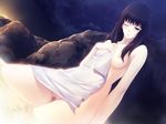  1girl black_hair game_cg innocent_grey kara_no_shoujo kuchiki_touko long_hair nude pussy sugina_miki towel uncensored 