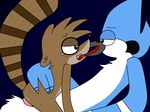  blue_background blush duo gay kissing male mordecai penetration plain_background regular_show rigby sex source_request unknown_artist 